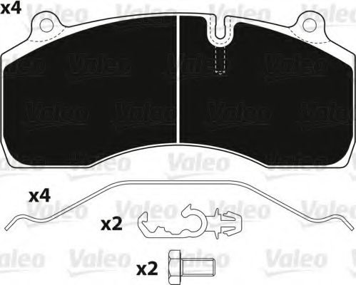 VALEO 882249 Тормозные колодки для RENAULT TRUCKS MIDLUM (Рено трак Мидлум) VALEO 882249 Тормозные колодки для RENAULT TRUCKS MIDLUM (Рено трак Мидлум)