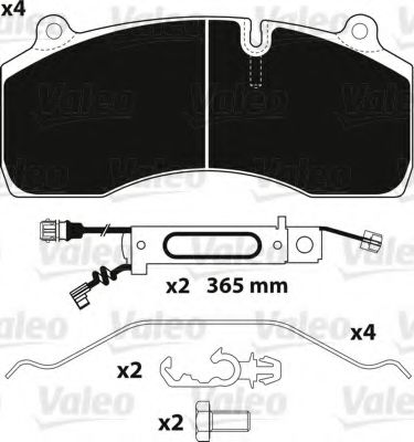 VALEO 882259 Тормозные колодки для RENAULT TRUCKS MIDLUM (Рено трак Мидлум) VALEO 882259 Тормозные колодки для RENAULT TRUCKS MIDLUM (Рено трак Мидлум)