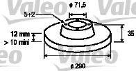 VALEO 186747 Тормозной диск для PEUGEOT 407 (Пежо 407) VALEO 186747 Тормозной диск для PEUGEOT 407 (Пежо 407)