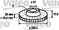 VALEO 186664 Тормозной диск для MITSUBISHI COLT/RODEO (Митсубиши/митсубиси Cолт/родэо) VALEO 186664 Тормозной диск для MITSUBISHI COLT/RODEO (Митсубиши/митсубиси Cолт/родэо)