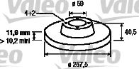 VALEO 186154 Тормозной диск для FIAT TEMPRA (Фиат Тэмпра) VALEO 186154 Тормозной диск для FIAT TEMPRA (Фиат Тэмпра)