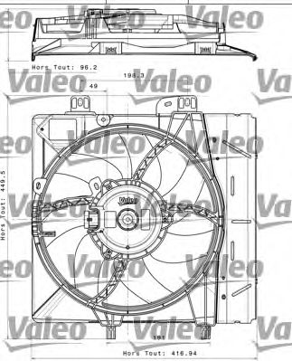 VALEO 696393 Вентилятор, охлаждение двигателя для PEUGEOT 207 (Пежо 207) VALEO 696393 Вентилятор, охлаждение двигателя для PEUGEOT 207 (Пежо 207)