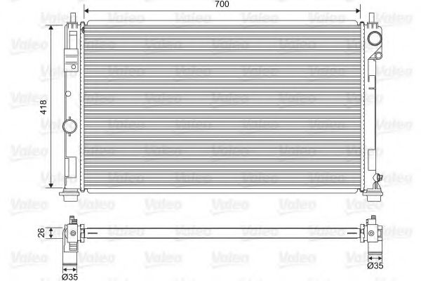 VALEO 701571 Радиатор, охлаждение двигателя 