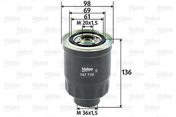 VALEO 587716 Топливный фильтр для MITSUBISHI PAJERO/SHOGUN II (Митсубиши/митсубиси Пажэро/шогун 2) VALEO 587716 Топливный фильтр для MITSUBISHI PAJERO/SHOGUN II (Митсубиши/митсубиси Пажэро/шогун 2)