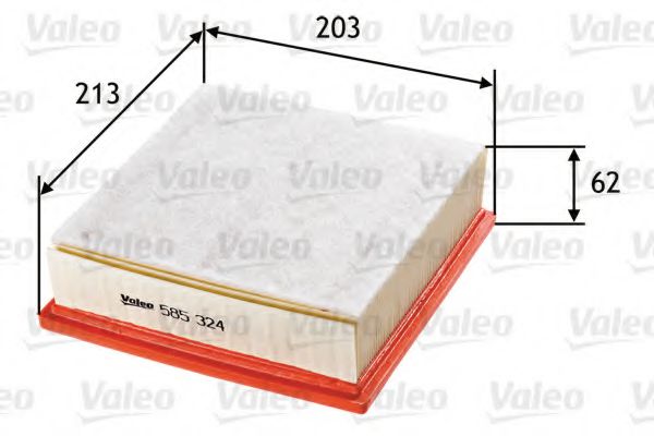 VALEO 585324 Воздушный фильтр для FIAT (Фиат) VALEO 585324 Воздушный фильтр для FIAT (Фиат)