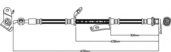 REMKAFLEX 7201 Тормозной шланг для TOYOTA (Тойота/тоета) REMKAFLEX 7201 Тормозной шланг для TOYOTA (Тойота/тоета)