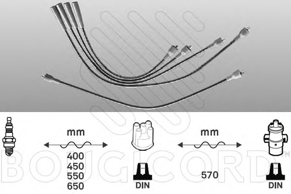 BOUGICORD 4020 Комплект проводов зажигания для DAF (Даф) BOUGICORD 4020 Комплект проводов зажигания для DAF (Даф)