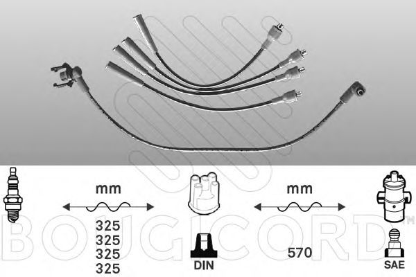 BOUGICORD 4405 Комплект проводов зажигания для VOLVO 340-360 (Вольво 340-360) BOUGICORD 4405 Комплект проводов зажигания для VOLVO 340-360 (Вольво 340-360)