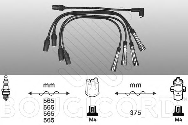BOUGICORD 7240 Комплект проводов зажигания для AUDI 90 (Ауди 90) BOUGICORD 7240 Комплект проводов зажигания для AUDI 90 (Ауди 90)