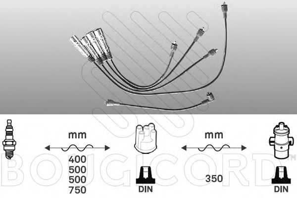 BOUGICORD 7243 Комплект проводов зажигания для AUDI 80 (Ауди 80) BOUGICORD 7243 Комплект проводов зажигания для AUDI 80 (Ауди 80)