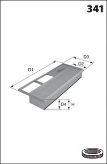 MECAFILTER ELP9141 Воздушный фильтр для FIAT (Фиат) MECAFILTER ELP9141 Воздушный фильтр для FIAT (Фиат)
