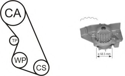 AIRTEX WPK-136102 Комплект ремня ГРМ для CITROËN SYNERGIE (CитроËн Сънэргиэ)