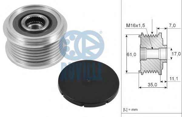 RUVILLE 55720 Механизм свободного хода генератора для CHRYSLER VIPER (Крайслер Vипэр) RUVILLE 55720 Механизм свободного хода генератора для CHRYSLER VIPER (Крайслер Vипэр)