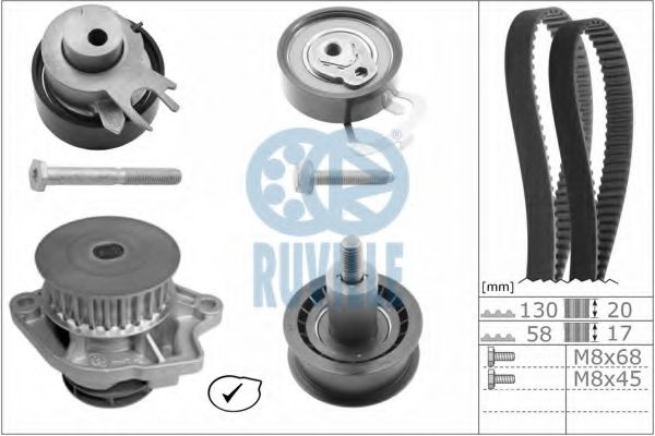 RUVILLE 55456721 Комплект ремня ГРМ для SEAT IBIZA V (Сеат Ибица 5) RUVILLE 55456721 Комплект ремня ГРМ для SEAT IBIZA V (Сеат Ибица 5)