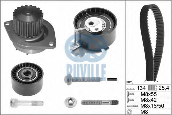 RUVILLE 56638701 Комплект ремня ГРМ для PEUGEOT 207 (Пежо 207) RUVILLE 56638701 Комплект ремня ГРМ для PEUGEOT 207 (Пежо 207)