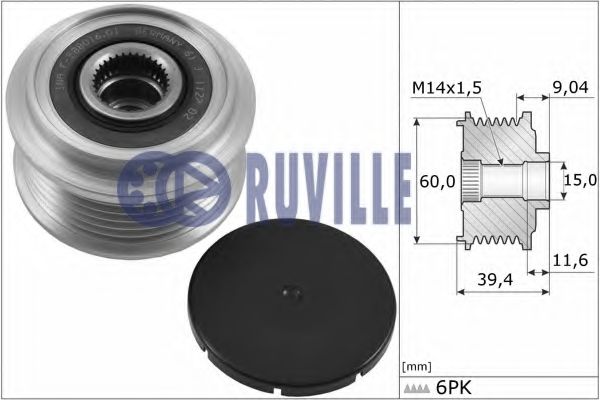 RUVILLE 56997 Механизм свободного хода генератора для TOYOTA AYGO (Тойота/тоета Аъго)