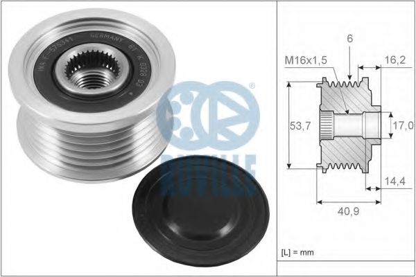RUVILLE 59018 Механизм свободного хода генератора для CHEVROLET COBALT (Шевроле Cобалт) RUVILLE 59018 Механизм свободного хода генератора для CHEVROLET COBALT (Шевроле Cобалт)