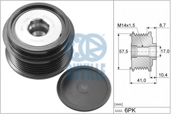 RUVILLE 56999 Механизм свободного хода генератора для DAIHATSU CHARADE (Дайхатсу Чарадэ) RUVILLE 56999 Механизм свободного хода генератора для DAIHATSU CHARADE (Дайхатсу Чарадэ)