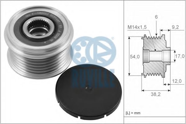 RUVILLE 58423 Механизм свободного хода генератора для HYUNDAI GRAND SANTA F (Хендай Гранд санта ф) RUVILLE 58423 Механизм свободного хода генератора для HYUNDAI GRAND SANTA F (Хендай Гранд санта ф)