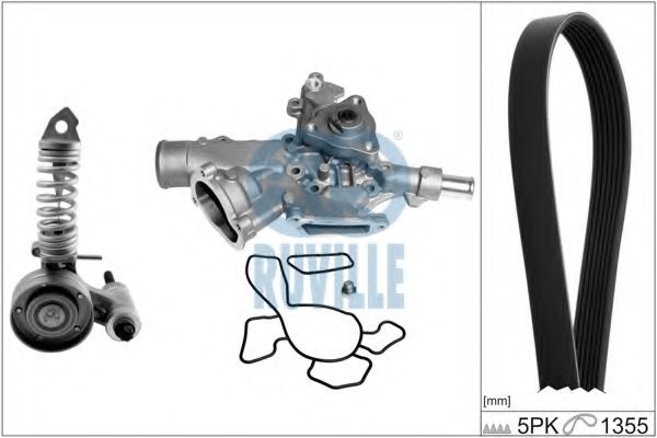 RUVILLE 55345803 Водяной насос + комплект ручейковых ремней для OPEL ASTRA G (Опель Астра г) RUVILLE 55345803 Водяной насос + комплект ручейковых ремней для OPEL ASTRA G (Опель Астра г)