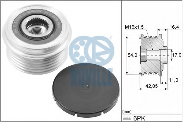 RUVILLE 56145 Механизм свободного хода генератора для LAND ROVER DISCOVERY SPORT (Ленд ровер/лэнд ровер Дискавери спорт) RUVILLE 56145 Механизм свободного хода генератора для LAND ROVER DISCOVERY SPORT (Ленд ровер/лэнд ровер Дискавери спорт)