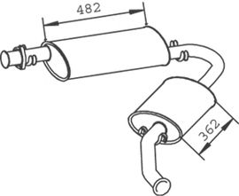 DINEX 33310 Средний конечный глушитель ОГ для CITROëN (Cитроëн) DINEX 33310 Средний конечный глушитель ОГ для CITROëN (Cитроëн)