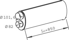 DINEX 47308 Средний глушитель выхлопных газов для MAN M 2000 L (Ман М 2000 л) DINEX 47308 Средний глушитель выхлопных газов для MAN M 2000 L (Ман М 2000 л)