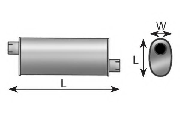 DINEX 49368 Средний конечный глушитель ОГ для MAN M 90 (Ман М 90) DINEX 49368 Средний конечный глушитель ОГ для MAN M 90 (Ман М 90)