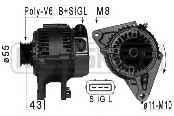 ERA 209003 Генератор для TOYOTA MR III (Тойота/тоета Мр 3) ERA 209003 Генератор для TOYOTA MR III (Тойота/тоета Мр 3)