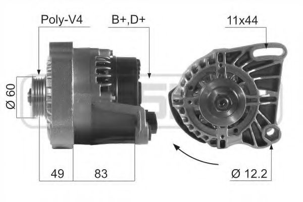 ERA 210027 Генератор для FIAT PALIO (Фиат Палио) ERA 210027 Генератор для FIAT PALIO (Фиат Палио)