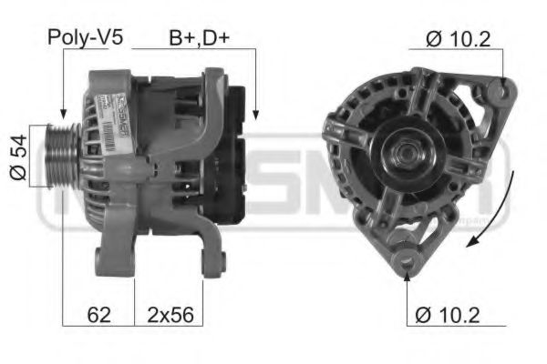 ERA 210162 Генератор для OPEL VITA C (Опель Vита c) ERA 210162 Генератор для OPEL VITA C (Опель Vита c)