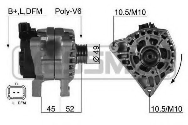 ERA 210396 Генератор для PEUGEOT (Пежо) ERA 210396 Генератор для PEUGEOT (Пежо)