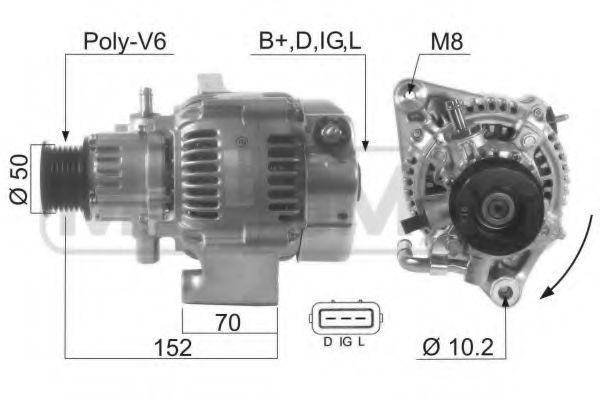 ERA 210587 Генератор для ROVER 25 (Ровер 25) ERA 210587 Генератор для ROVER 25 (Ровер 25)