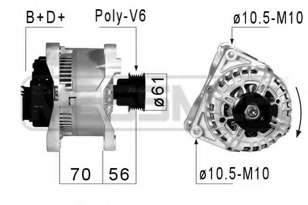 ERA 210825 Генератор для BMW 3 (Бмв 3) ERA 210825 Генератор для BMW 3 (Бмв 3)