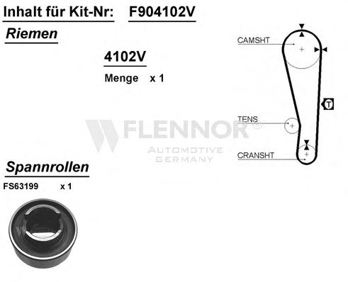 FLENNOR F904102V Комплект ремня ГРМ для MAZDA 323 III (Мазда 323 3) FLENNOR F904102V Комплект ремня ГРМ для MAZDA 323 III (Мазда 323 3)