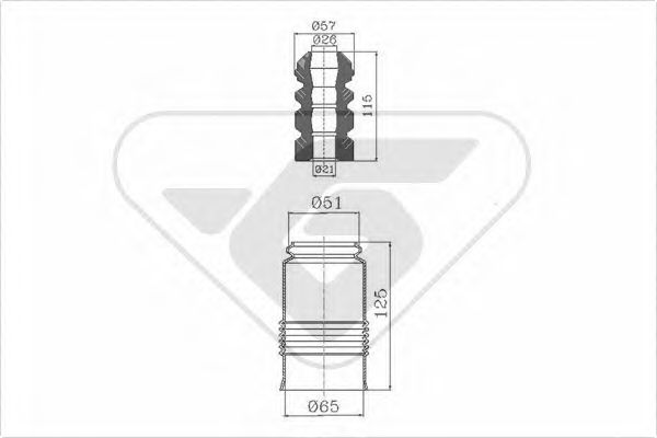HUTCHINSON KP020 Пылезащитный комплект, амортизатор 