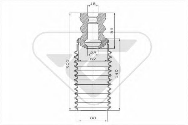 HUTCHINSON KP059 Пылезащитный комплект, амортизатор справа для BMW 5 (Бмв 5) HUTCHINSON KP059 Пылезащитный комплект, амортизатор справа для BMW 5 (Бмв 5)