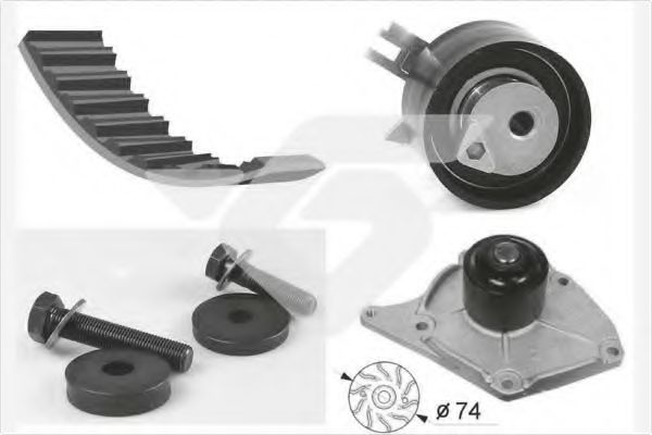 HUTCHINSON KH 101WP63 Комплект ремня ГРМ для RENAULT KANGOO (Рено Кангу) HUTCHINSON KH 101WP63 Комплект ремня ГРМ для RENAULT KANGOO (Рено Кангу)
