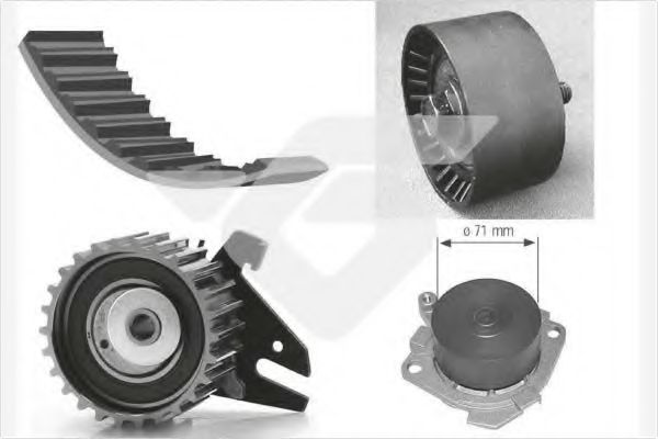 HUTCHINSON KH 273WP25 Комплект ремня ГРМ для ALFA ROMEO 156 (Альфа ромео 156) HUTCHINSON KH 273WP25 Комплект ремня ГРМ для ALFA ROMEO 156 (Альфа ромео 156)