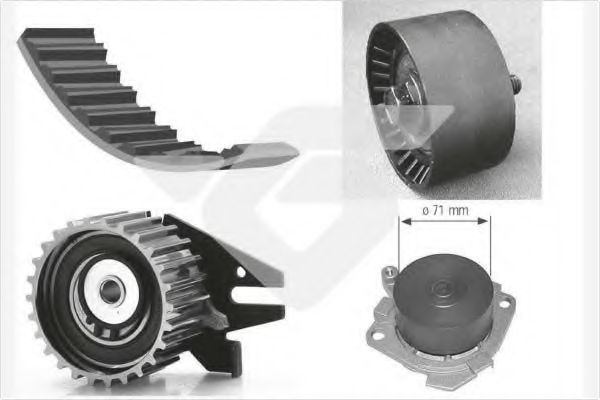 HUTCHINSON KH 277WP25 Комплект ремня ГРМ для ALFA ROMEO 156 (Альфа ромео 156) HUTCHINSON KH 277WP25 Комплект ремня ГРМ для ALFA ROMEO 156 (Альфа ромео 156)