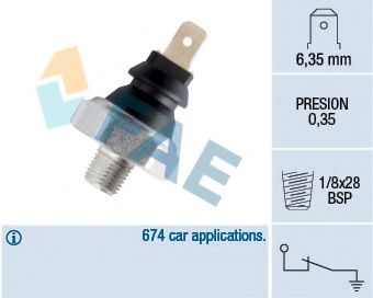 FAE 11610 Датчик давления масла для KIA MENTOR (Киа Мэнтор) FAE 11610 Датчик давления масла для KIA MENTOR (Киа Мэнтор)