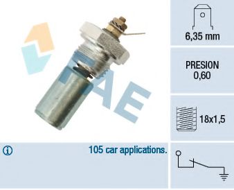 FAE 12260 Датчик давления масла для PEUGEOT 205 II (Пежо 205 2) FAE 12260 Датчик давления масла для PEUGEOT 205 II (Пежо 205 2)