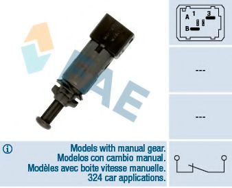 FAE 24890 Выключатель фонаря сигнала торможения для OPEL MOVANO (Опель Моvано) FAE 24890 Выключатель фонаря сигнала торможения для OPEL MOVANO (Опель Моvано)