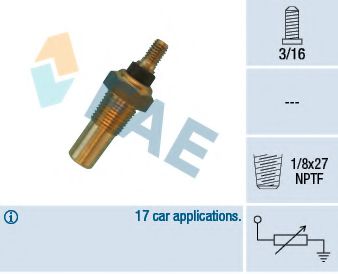 FAE 32040 Датчик, температура охлаждающей жидкости для FORD (Форд) FAE 32040 Датчик, температура охлаждающей жидкости для FORD (Форд)