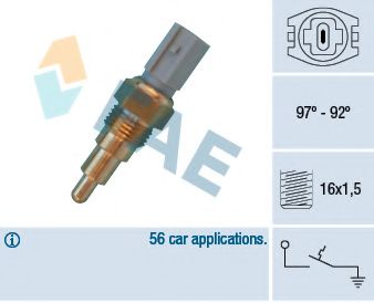 FAE 36660 Термовыключатель, вентилятор радиатора для MAZDA 626 III (Мазда 626 3) FAE 36660 Термовыключатель, вентилятор радиатора для MAZDA 626 III (Мазда 626 3)