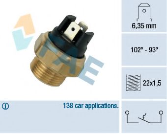FAE 37410 Термовыключатель, вентилятор радиатора для FORD (Форд) FAE 37410 Термовыключатель, вентилятор радиатора для FORD (Форд)