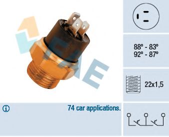 FAE 37800 Термовыключатель, вентилятор радиатора для PEUGEOT 205 II (Пежо 205 2) FAE 37800 Термовыключатель, вентилятор радиатора для PEUGEOT 205 II (Пежо 205 2)