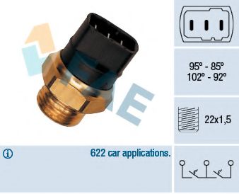 FAE 37820 Термовыключатель, вентилятор радиатора для AUDI (Ауди) FAE 37820 Термовыключатель, вентилятор радиатора для AUDI (Ауди)