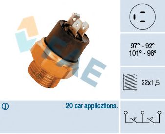 FAE 37860 Термовыключатель, вентилятор радиатора для PEUGEOT 205 II (Пежо 205 2) FAE 37860 Термовыключатель, вентилятор радиатора для PEUGEOT 205 II (Пежо 205 2)