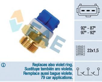 FAE 37920 Термовыключатель, вентилятор радиатора для PEUGEOT 205 II (Пежо 205 2) FAE 37920 Термовыключатель, вентилятор радиатора для PEUGEOT 205 II (Пежо 205 2)